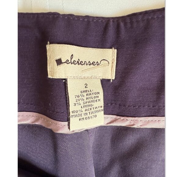 Anthropologie Elevenses Purple Knee-Length Tulip Pencil Skirt Sz 2 Ruffle Stitch - Picture 3 of 10